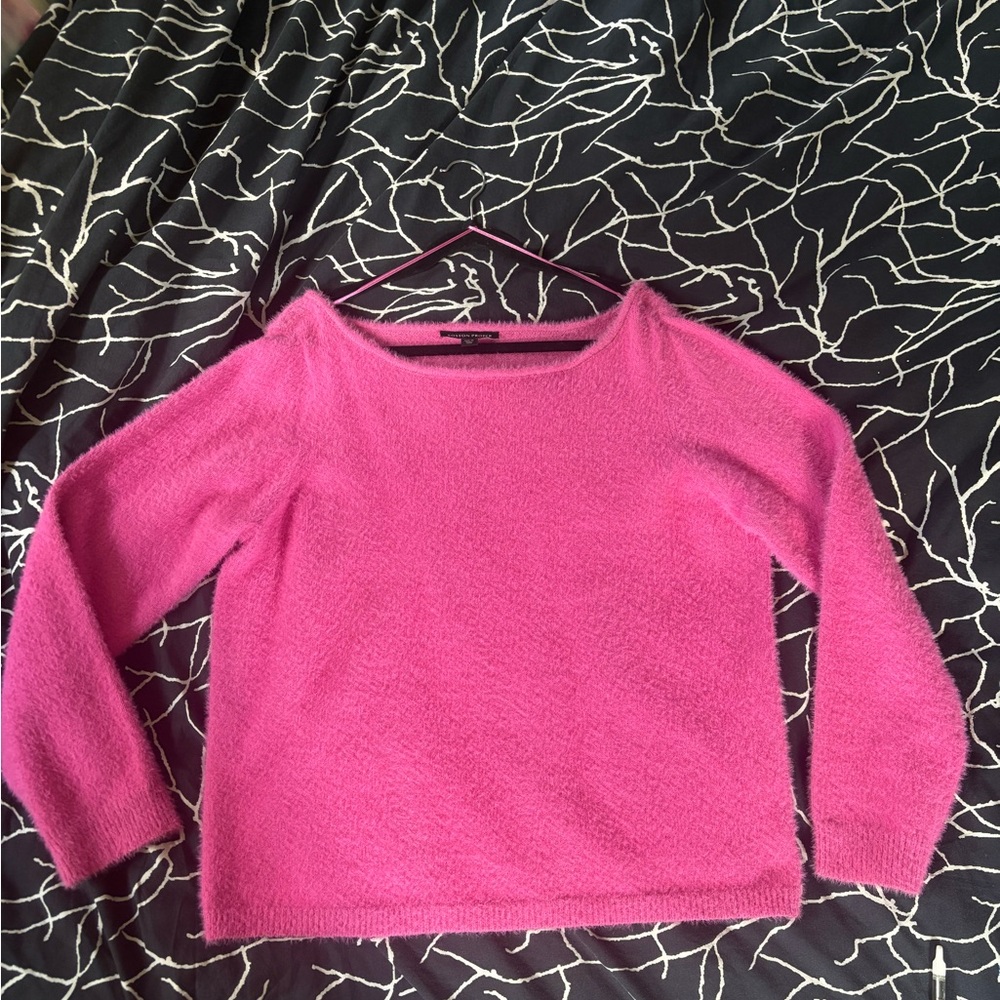 Boston Proper Fuchsia Crew Neck Sweater